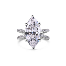 Load image into Gallery viewer, 5.08CT Center Marquise Brilliant Lab Grown Diamond Ring set in Platinum