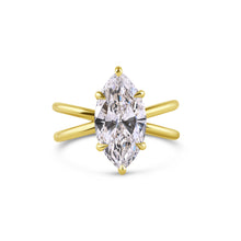 Load image into Gallery viewer, 3.16CT Criss Cross Marquise Brilliant Lab Grown Diamond Ring set in 14K Yellow Gold