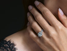Load image into Gallery viewer, Dazzling Halo Engagement Ring With Twisted Shank