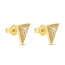 Load image into Gallery viewer, Diamond Trillion Studs