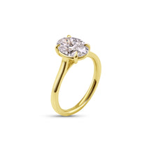 Load image into Gallery viewer, 2.05CT Oval Brilliant Solitaire Lab Grown Diamond Ring set in 14K Yellow Gold