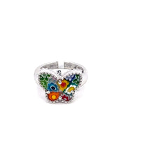 Load image into Gallery viewer, Murano Glass Silver Ring