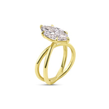 Load image into Gallery viewer, 3.16CT Criss Cross Marquise Brilliant Lab Grown Diamond Ring set in 14K Yellow Gold