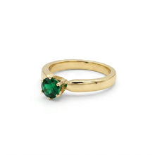 Load image into Gallery viewer, Emerald Solitaire Ring Set in 14K Yellow Gold