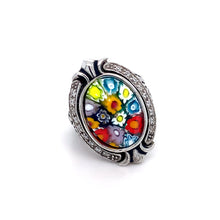 Load image into Gallery viewer, Murano Glass Silver Ring