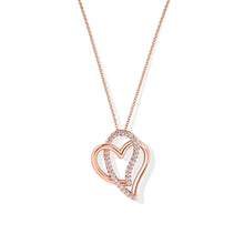 Load image into Gallery viewer, Double Heart Diamond Rose Gold Necklace