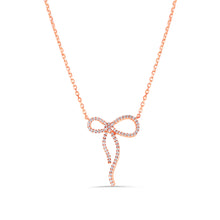 Load image into Gallery viewer, Elegant Diamond Bow Necklace