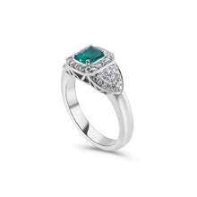 Load image into Gallery viewer, Colombian Emerald & Diamond Ring