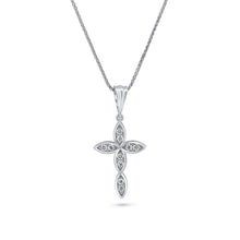 Load image into Gallery viewer, Infinity Diamond Cross Necklace Set in 14K White Gold