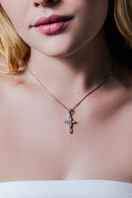 Load image into Gallery viewer, Infinity Diamond Cross Necklace Set in 14K White Gold