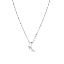 Load image into Gallery viewer, Moon Shaped Diamond Crescent Moon Necklace