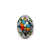 Load image into Gallery viewer, Murano Glass Silver Ring