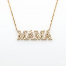 Load image into Gallery viewer, Custom "MAMA" Name Necklace with 128 Round Diamonds Set in 14K Yellow Gold
