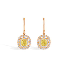 Load image into Gallery viewer, Yellow Diamonds Dangle Earrings.