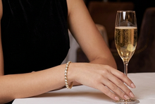 Load image into Gallery viewer, S-Shape Diamond Tennis Bracelet in 14K Yellow Gold