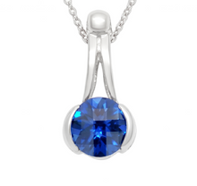 Load image into Gallery viewer, 2CT Checkered Tanzanite Pendant Set in 14K White Gold Chain