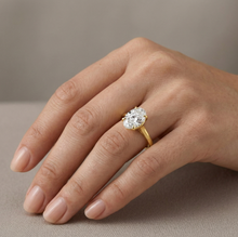 Load image into Gallery viewer, 2.05CT Oval Brilliant Solitaire Lab Grown Diamond Ring set in 14K Yellow Gold