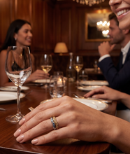 Load image into Gallery viewer, 18K Gold Diamond Bands in Yellow or Blue Diamonds (Color Treated Diamonds)