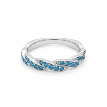 Load image into Gallery viewer, 18K Gold Diamond Bands in Yellow or Blue Diamonds (Color Treated Diamonds)