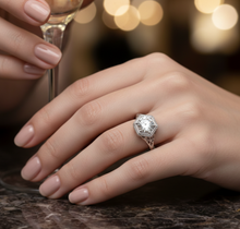 Load image into Gallery viewer, Art Deco Ladies Ring 1920's set in 14K White Gold