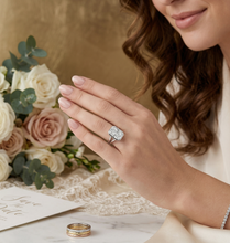 Load image into Gallery viewer, 4.22CT Radiant Bezel Lab Grown Diamond Ring set in 14K White Gold