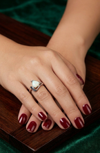 Load image into Gallery viewer, Australian Opal Ladies Ring Set in 14K White Gold