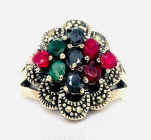 Load image into Gallery viewer, Sterling Silver And Multi Precious Stone Ring