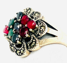 Load image into Gallery viewer, Sterling Silver And Multi Precious Stone Ring