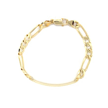 Load image into Gallery viewer, Men's ID Bracelet 14K Yellow Gold in Figaro Chain