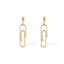 Load image into Gallery viewer, Paperclip Diamond Earrings