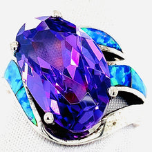 Load image into Gallery viewer, Sterling Silver Amythest and Opal Ring