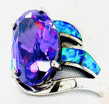Load image into Gallery viewer, Sterling Silver Amythest and Opal Ring