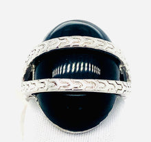 Load image into Gallery viewer, Sterling Silver And Onyx Cocktail Ring