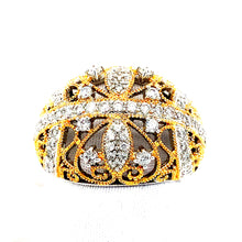 Load image into Gallery viewer, Sterling Silver and Gold-Plated CZ Cocktail Ring