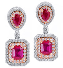 Load image into Gallery viewer, Diamond & Ruby Earrings