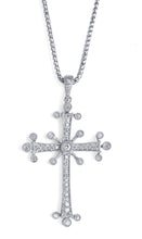 Load image into Gallery viewer, Diamond Cross with 0.26CT Round Diamonds Set in 18K White Gold Pendant & Necklace