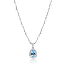 Load image into Gallery viewer, Diamond Necklace With Aquamarine