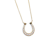 Load image into Gallery viewer, Pave Set Diamond Horseshoe Necklace