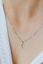 Load image into Gallery viewer, Small Cresent Moon Diamond Necklace