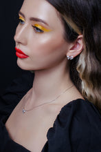 Load image into Gallery viewer, Ribbon Diamond Necklace & Earrings Set in 14K White Gold