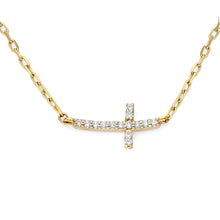 Load image into Gallery viewer, Small Cross Diamond Necklace