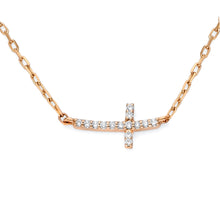 Load image into Gallery viewer, Small Cross Diamond Necklace