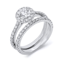 Load image into Gallery viewer, Platinum Engagement Ring & Wedding Band