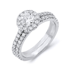 Load image into Gallery viewer, Platinum Engagement Ring & Wedding Band