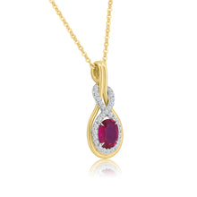 Load image into Gallery viewer, Ruby Diamond Pendant