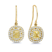 Load image into Gallery viewer, Yellow Diamonds Dangle Earrings.