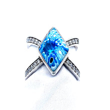 Load image into Gallery viewer, Murano Glass CZ Criss Cross Ring