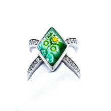 Load image into Gallery viewer, Murano Glass CZ Ring Marquise Shape