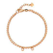 Load image into Gallery viewer, Ball & Rolo Chain with Dangling Bezel Set Diamond Bracelet