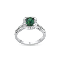 Load image into Gallery viewer, Natural Green Oval Sapphire Ring set in 18K White Gold